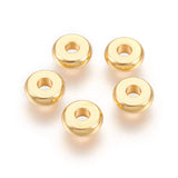 304 Stainless Steel Spacer Beads, Flat Round, Real 24k Gold Plated, 6x2mm, Hole: 1.8mm, 200pc/Set