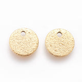 Ion Plating(IP) 304 Stainless Steel Charms, Textured, Flat Round with Bumpy, Golden, 8x1mm, Hole: 1.2mm, 10pcs/Set