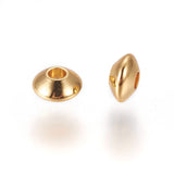 304 Stainless Steel Spacer Beads, Rondelle, Real 24K Gold Plated, 6x3mm, Hole: 1.8mm, 100pc/Set