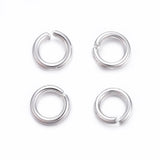 304 Stainless Steel Jump Rings, Open Jump Rings, Silver Color Plated, 20 Gauge, 4x0.8mm, Inner Diameter: 2.5mm, 500pc/Set