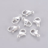 304 Stainless Steel Lobster Claw Clasps, Parrot Trigger Clasps, Silver Color Plated, 11x7x3.5mm, Hole: 1.4mm, 100pc/Set