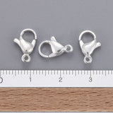 304 Stainless Steel Lobster Claw Clasps, Parrot Trigger Clasps, Silver Color Plated, 12x7x3.5mm, Hole: 1.4mm, 100pc/Set