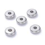 304 Stainless Steel Spacer Beads, Rondelle, Stainless Steel Color, 6x2mm, Hole: 1.6mm, 100pcs/Set