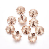 304 Stainless Steel Bead Caps, Flower, Multi-Petal, Rose Gold, 11x3mm, Hole: 1.4mm, 10pc/Set