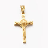 Easter Theme Hot Unisex 201 Stainless Steel Crucifix Cross Pendants, Golden, 30x17x6mm, Hole: 5x5.5mm, 6pc/Set