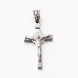 Tarnish Resistant Easter Theme Hot Unisex 201 Stainless Steel Crucifix Cross Pendants, Stainless Steel Color, 30x17x6mm, Hole: 5x5.5mm, 6pc/Set