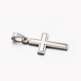 Tarnish Resistant Personalized 201 Stainless Steel Cross Pendants, Stainless Steel Color, 34x19x1.5mm, Hole: 4x9mm, 20pc/Set