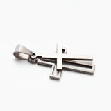 Tarnish Resistant Personalized 201 Stainless Steel Cross Pendants, Stainless Steel Color, 34x19x1.5mm, Hole: 4x9mm, 20pc/Set