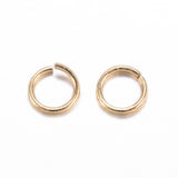 304 Stainless Steel Jump Rings, Open Jump Rings, Real 18k Gold Plated, 18 Gauge, 6x1mm, Inner Diameter: 4mm, 100pcs/Set