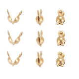 Ion Plating(IP) 304 Stainless Steel Bead Tips, Calotte Ends, Clamshell Knot Cover, Golden, 8x4mm, Hole: 1mm, 100pc/Set