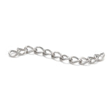 304 Stainless Steel Chain Extender, Soldered, Stainless Steel Color, 45~55x3mm, Link: 4x3x0.5mm., 100pcs/Set