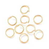 304 Stainless Steel Jump Rings, Open Jump Rings, Real 18k Gold Plated, 18 Gauge, 10x1mm, 200pcs/Set