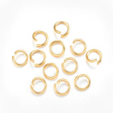 304 Stainless Steel Jump Rings, Open Jump Rings, Golden, 8x1.2mm, 200pcs/Set