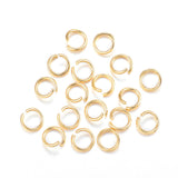 304 Stainless Steel Jump Rings, Open Jump Rings, Real 24k Gold Plated, 18 Gauge, 7x1mm, 200pcs/Set