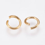 304 Stainless Steel Jump Rings, Open Jump Rings, Real 18K Gold Plated, 20 Gauge, 8x0.8mm, Inner Diameter: 6.4mm, 500pc/Set