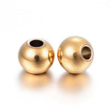 Barrel Ion Plating(IP) 304 Stainless Steel Beads, Golden, 3x2mm, Hole: 1mm, 100pc/Set