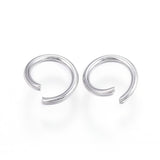 304 Stainless Steel Jump Rings, Open Jump Rings, Stainless Steel Color, 18 Gauge, 7x1mm, Inner Diameter: 5mm, 1000pcs/Set