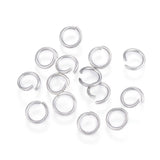 304 Stainless Steel Jump Rings, Open Jump Rings, Stainless Steel Color, 18 Gauge, 7x1mm, Inner Diameter: 5mm, 1000pcs/Set