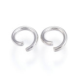 304 Stainless Steel Jump Rings, Open Jump Rings, Stainless Steel Color, 18 Gauge, 6x1mm, Inner Diameter: 4mm, 1000pcs/Set