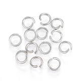 304 Stainless Steel Jump Rings, Open Jump Rings, Stainless Steel Color, 18 Gauge, 6x1mm, Inner Diameter: 4mm, 1000pcs/Set