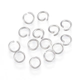 304 Stainless Steel Jump Rings, Open Jump Rings, Stainless Steel Color, 21 Gauge, 5x0.7mm, Inner Diameter: 3.5mm, 1000pcs/Set