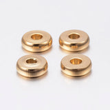 Ion Plating(IP) 304 Stainless Steel Spacer Beads, Donut, Golden, 6x1.5~1.6mm, Hole: 2mm, 100pc/Set