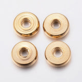 Ion Plating(IP) 304 Stainless Steel Spacer Beads, Donut, Golden, 6x1.5~1.6mm, Hole: 2mm, 100pc/Set