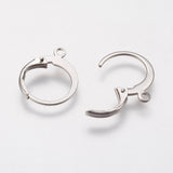 304 Stainless Steel Leverback Earring Findings, with Loop, Stainless Steel Color, 14.5x12x2mm, Hole: 1.2mm, 100pcs/Set