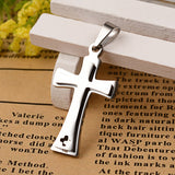 Tarnish Resistant 304 Stainless Steel Pendants, Latin Cross, Stainless Steel Color, 27.5x16x3mm, Hole: 3.5mm