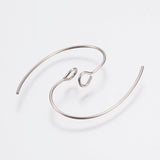 Tarnish Resistant 304 Stainless Steel Earring Hooks, Ear Wire, with Vertical Loop, Stainless Steel Color, 25x14x4mm, Hole: 3mm, 21 Gauge, Pin: 0.7mm, 200pc/Set