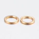 304 Stainless Steel Linking Rings, Real 24k Gold Plated, 8x1mm, Hole: 6mm, 100pc/Set