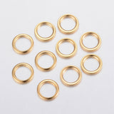 304 Stainless Steel Linking Rings, Real 24k Gold Plated, 8x1mm, Hole: 6mm, 100pc/Set