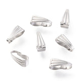 Non-Tarnish 304 Stainless Steel Snap on Bails, Stainless Steel Color, 8.5x3.5x4mm, Inner: 3x8mm, 100pc/Set