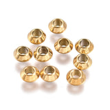 Ion Plating(IP) 304 Stainless Steel Spacer Beads, Rondelle, Golden, 4x2mm, Hole: 1.4mm, 10pc/Set