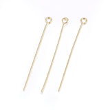 304 Stainless Steel Eye Pins, Golden, 40mm, Hole: 2mm, Pin: 0.6mm, 500pc/Set