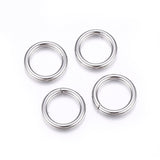 Tarnish Resistant 304 Stainless Steel Jump Rings, Open Jump Rings, Stainless Steel Color, 12 Gauge, 14x2mm, Inner Diameter: 10mm, 200pc/Set