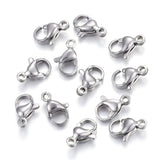 Tarnish Resistant 304 Stainless Steel Lobster Claw Clasps, Parrot Trigger Clasps, Stainless Steel Color, 10x6.5x3.5mm, Hole: 1mm, 200pc/Set