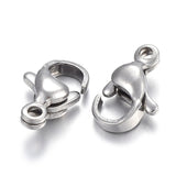 Tarnish Resistant 304 Stainless Steel Lobster Claw Clasps, Parrot Trigger Clasps, Stainless Steel Color, 10x6.5x3.5mm, Hole: 1mm, 200pc/Set