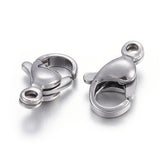 Tarnish Resistant 304 Stainless Steel Lobster Claw Clasps, Parrot Trigger Clasps, Stainless Steel Color, 11x7x3.5mm, Hole: 1.4mm, 200pc/Set