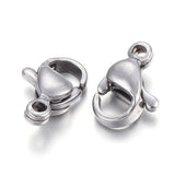 Tarnish Resistant 304 Stainless Steel Lobster Claw Clasps, Parrot Trigger Clasps, Stainless Steel Color, 9x6x3mm, Hole: 1mm, 200pc/Set