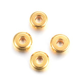 304 Stainless Steel Spacer Beads, Flat Round, Real 18k Gold Plated, 4x1.2mm, Hole: 1.2mm, 200pc/Set