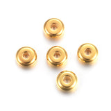 304 Stainless Steel Spacer Beads, Flat Round, Golden, 6x2.5mm, Hole: 1.8mm, 200pc/Set