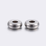 Tarnish Resistant 304 Stainless Steel Spacer Beads, Flat Round, Stainless Steel Color, 5x2mm, Hole: 1.5mm, 200pc/Set