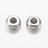 Tarnish Resistant 304 Stainless Steel Beads, Flat Round, Stainless Steel Color, 4x2mm, Hole: 1mm, 100pc/Set