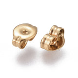 Ion Plating(IP) 304 Stainless Steel Ear Nuts, Earring Backs, Golden, 6x4.5x3mm, Hole: 0.8mm, 100pc/Set