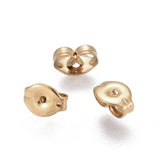 Ion Plating(IP) 304 Stainless Steel Ear Nuts, Earring Backs, Golden, 6x4.5x3mm, Hole: 0.8mm, 100pc/Set