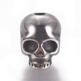 304 Stainless Steel Beads, Skull, Antique Silver, 8x6x6mm, Hole: 1.6mm, 10pc/Set