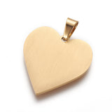 Ion Plating(IP) 304 Stainless Steel Stamping Blank Tag Pendants, Heart, Golden, 25x23.5x1.4mm, Hole: 4x7mm