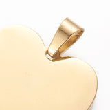 Ion Plating(IP) 304 Stainless Steel Stamping Blank Tag Pendants, Heart, Golden, 25x23.5x1.4mm, Hole: 4x7mm