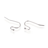 Tarnish Resistant 316 Surgical Stainless Steel Earring Hooks, Stainless Steel Color, 22x12x2mm, 21 Gauge, Pin: 0.7mm, 200pc/Set